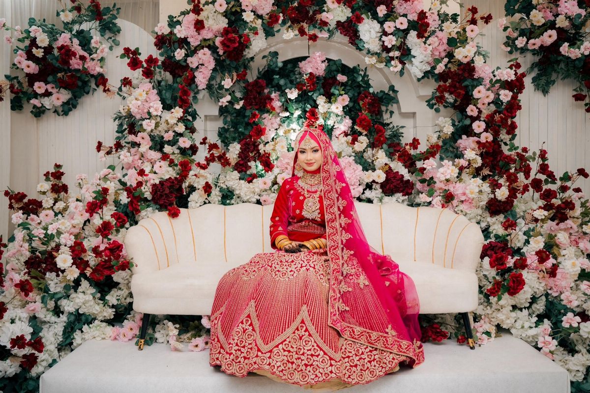 Grand Stone Pink Magenta Lengha