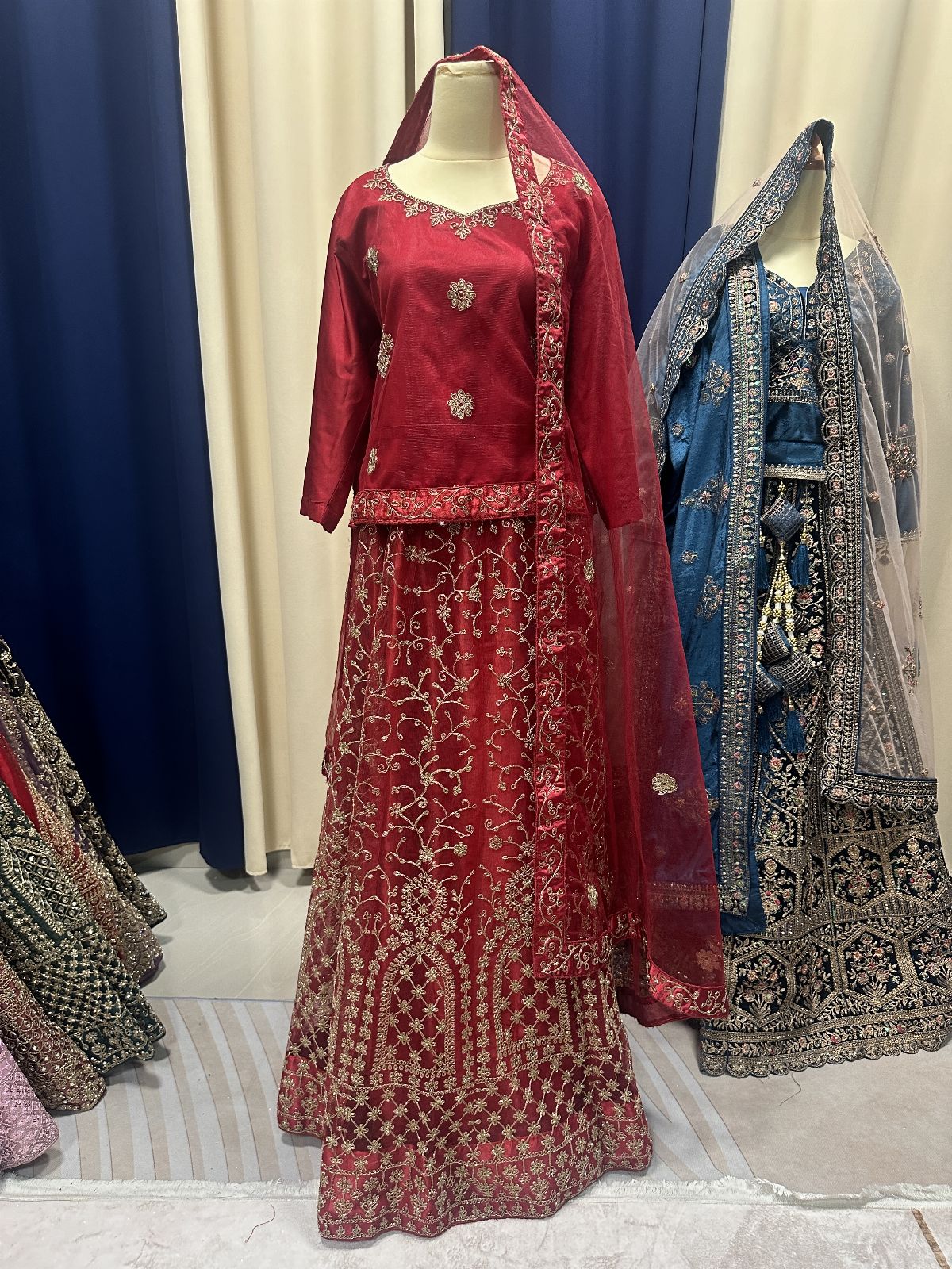Party Red Chilli Lengha