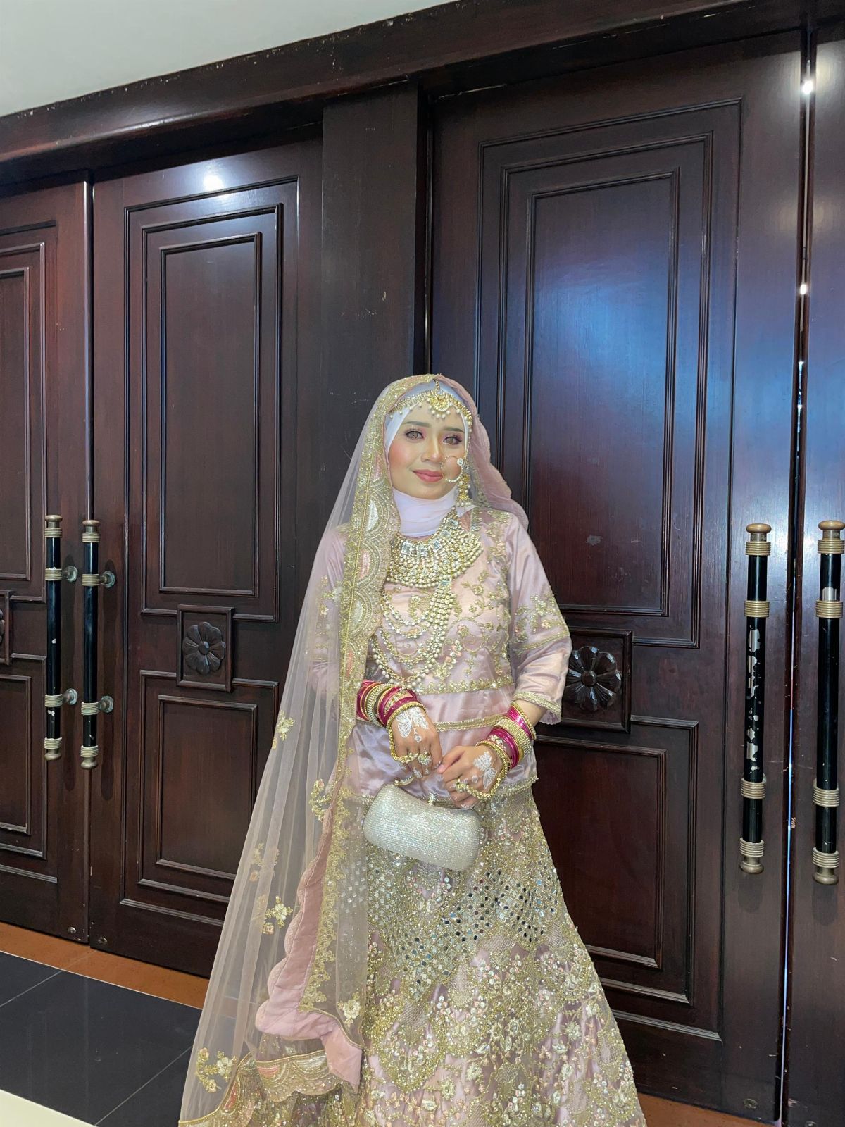 Grand Mirror Carnation Pink Lengha