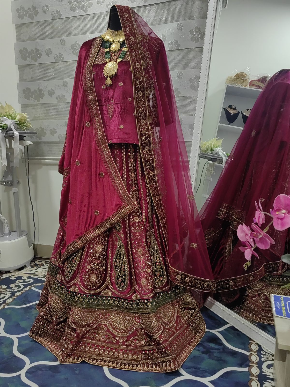 Grand Double Dupatta Rose Maroon