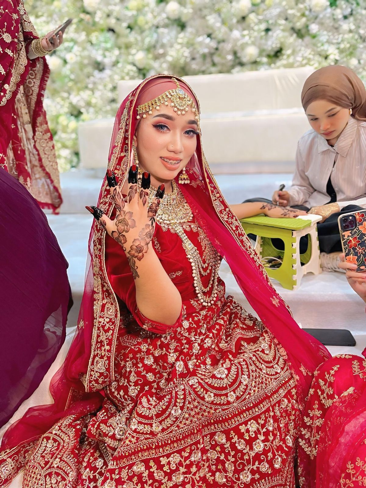 Grand Party Red Heart Lengha