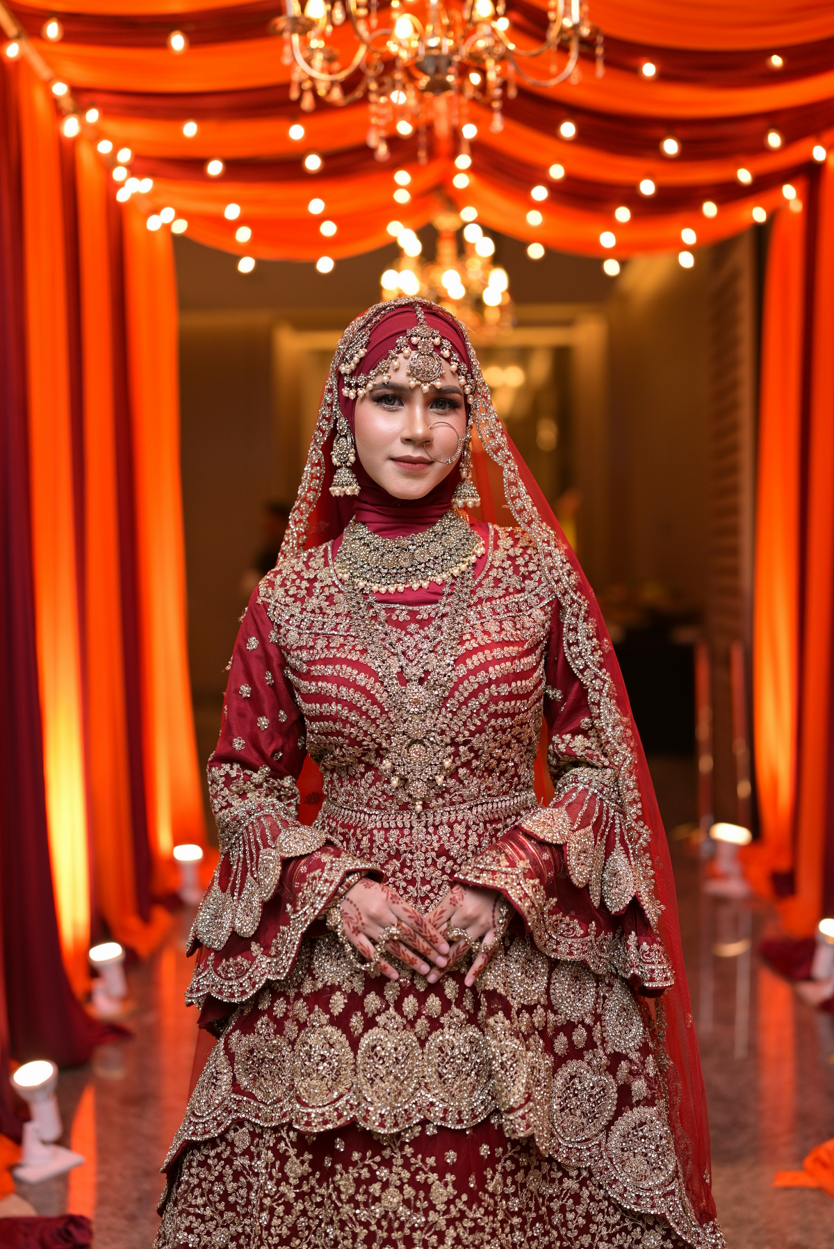 Grand Trailcut Maroon Lengha