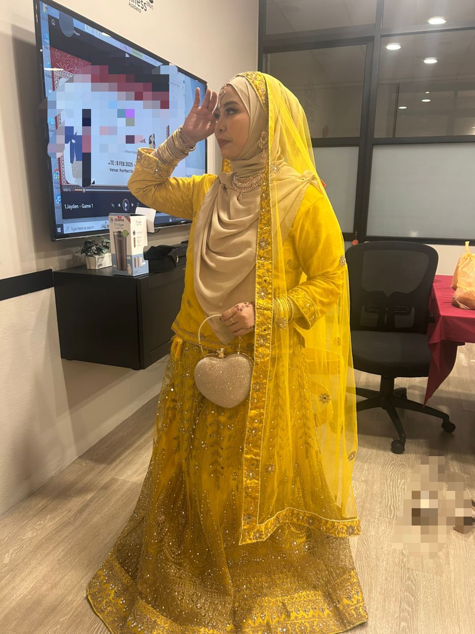 Party Sunflower Yellow Lengha