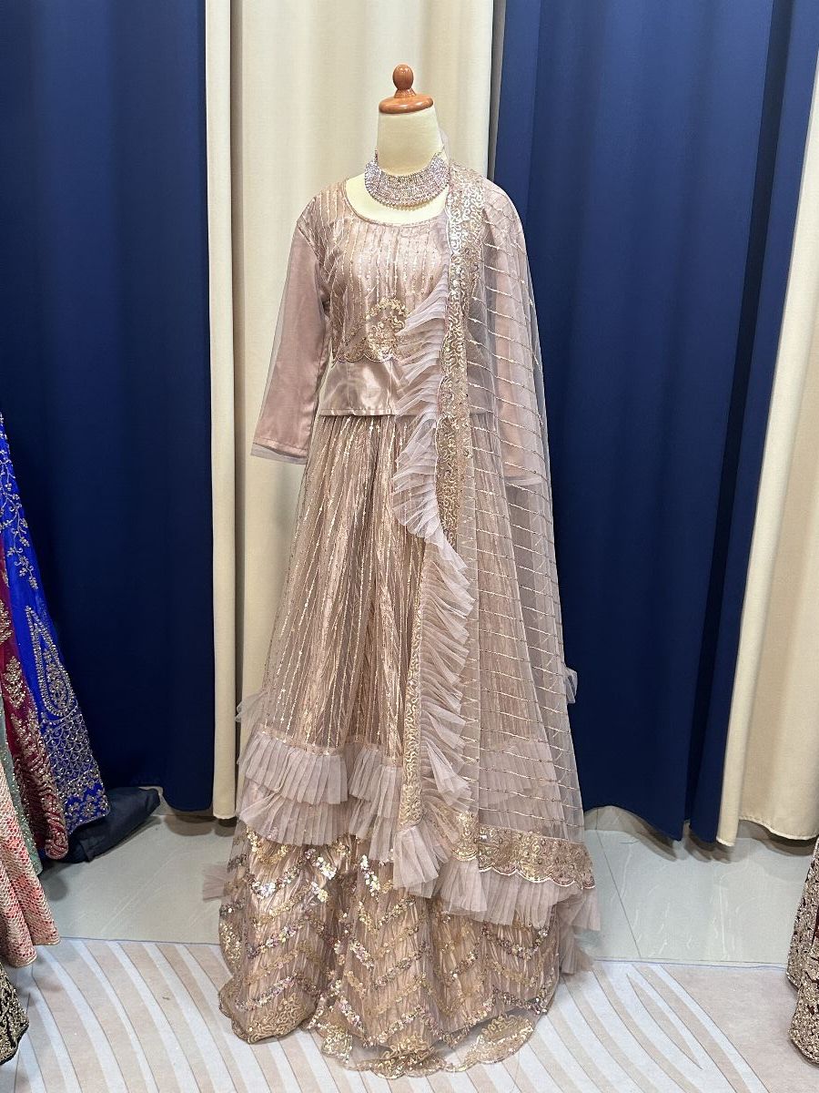 Party Glamz Nude Lengha