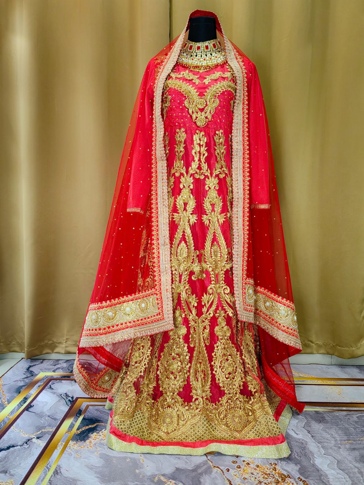 Party Red Chilli Lengha Dress