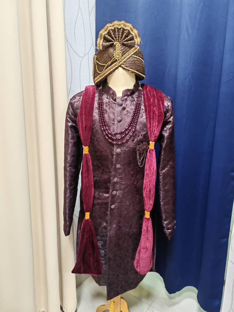 Grand Sherwani Dark Purple