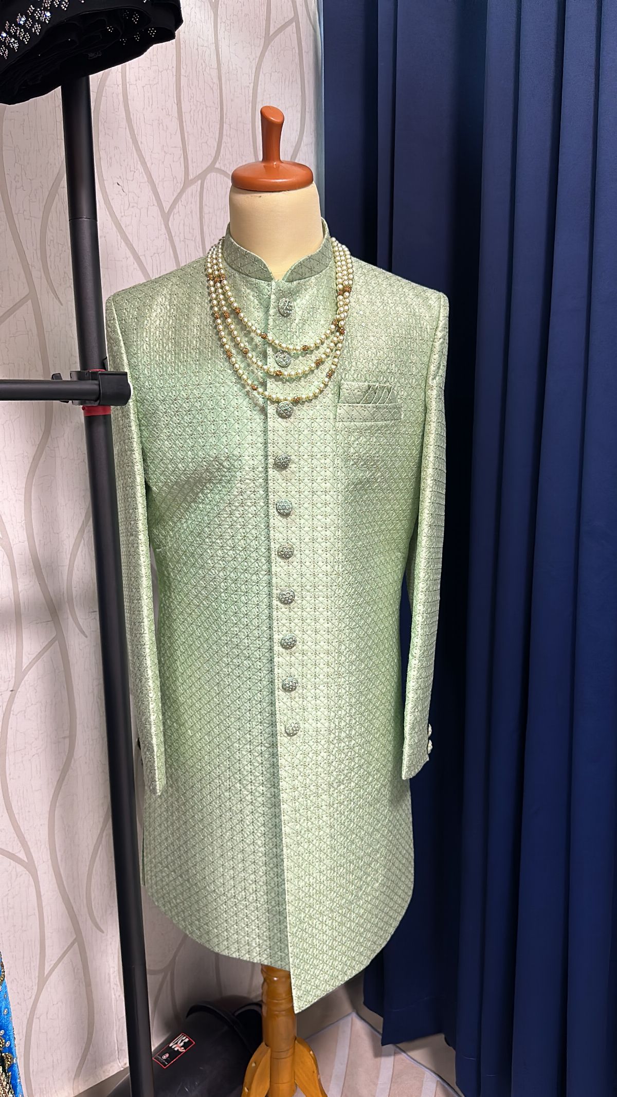 Grand Sherwani Mint Green