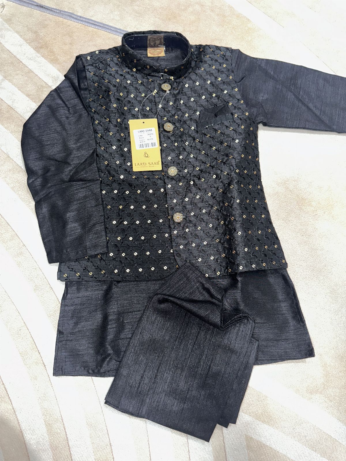 Kids Sherwani Black